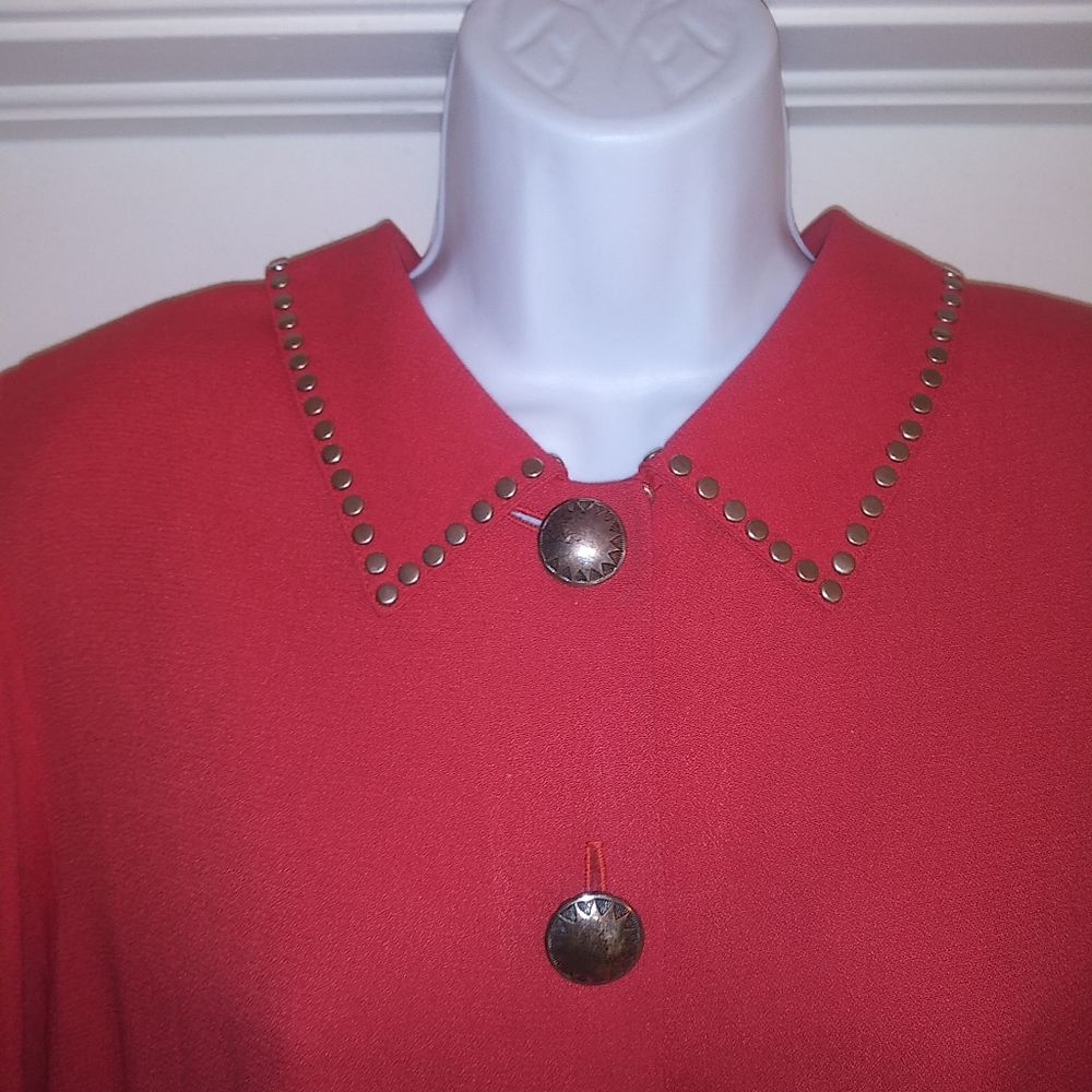 Double D Ranch Button Down Studded Polo Blouse - image 3